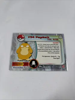 2000 Topps Pokemon TV Animation Series Black Logo #54 Psyduck - Image 5