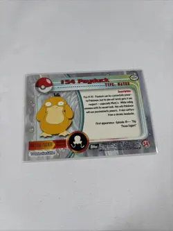 2000 Topps Pokemon TV Animation Series Black Logo #54 Psyduck - Image 5