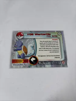 2000 Topps Pokemon TV Animation Series Black Logo #08 Wartortle - Image 5