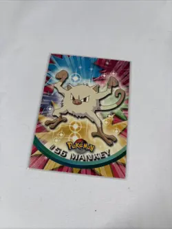 2000 Topps Pokemon TV Animation Series Black Logo #55 Mankey - Image 1