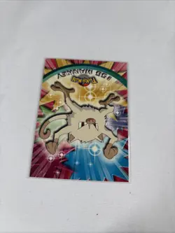 2000 Topps Pokemon TV Animation Series Black Logo #55 Mankey - Image 3