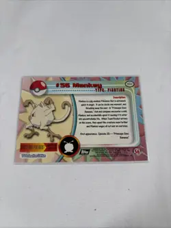 2000 Topps Pokemon TV Animation Series Black Logo #55 Mankey - Image 5