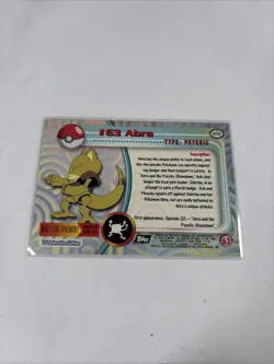 2000 Topps Pokemon TV Animation Series Black Logo #63 Abra - Image 5