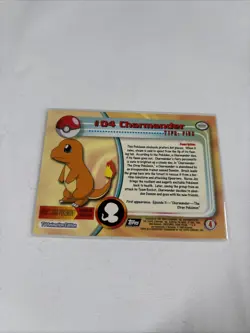 2000 Topps Pokemon TV Animation Series Black Logo #04 Charmander - Image 5