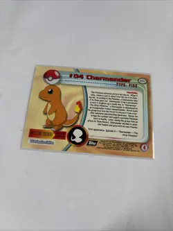 2000 Topps Pokemon TV Animation Series Black Logo #04 Charmander - Image 5