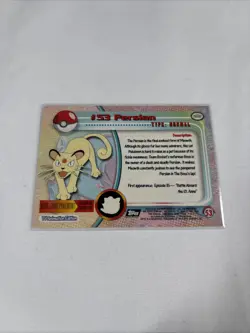2000 Topps Pokemon TV Animation Series Black Logo #53 Persian - Image 5