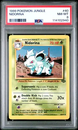 1999 POKEMON JUNGLE #40 NIDORINA PSA NM-MT 8 - Image 1