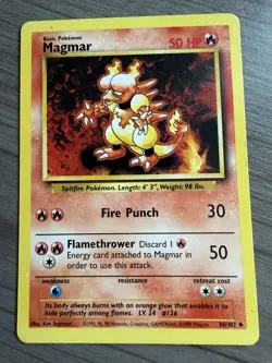 Pokemon TCG Magmar 36/102 Base Set Vintage LP - Image 1