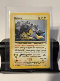 Pokemon TCG Raikou Neo Revelation 13/64 Holo Rare - LP/MP Condition! - Image 1