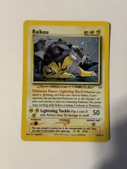 Pokemon TCG Raikou Neo Revelation 13/64 Holo Rare - LP/MP Condition! - Image 2