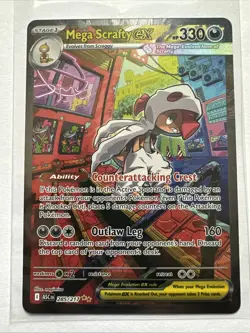 Pokemon Ascended Heroes Mega Scrafty Ex 285/217 Special Illustration Rare SIR - Image 1