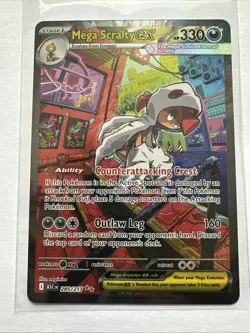Pokemon Ascended Heroes Mega Scrafty Ex 285/217 Special Illustration Rare SIR - Image 2