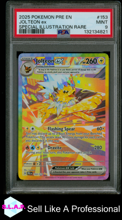 JOLTEON EX SPECI4L ILL RARE POKEMON PRE EN-PRISMATIC EVOLUTIONS 2025 153 PSA 9 - Image 1