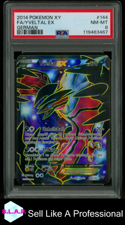 YVELTAL EX POKEMON 144/146 2014 XY BASE FULL ART DEUTSCH PSA 8 - Image 1