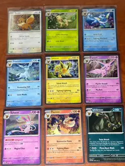 Pokemon Prismatic Evolutions Eevee + Evolutions Cosmos Holo Promo Set 9/9 - Image 1