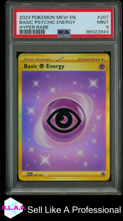 PSYCHIC ENERGY POKEMON 207/165 2023 151 HYPER RARE ENGLISH PSA 9 - Image 1