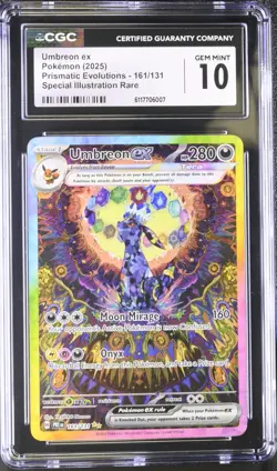 Pokemon Umbreon Ex Prismatic Evolutions 161/131 CGC 10 - Image 1