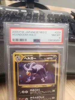 2000 POKEMON JPN NEO 2 #229 HOUNDOOM-HOLO PSA 8 - Image 2