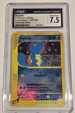 Squirtle Pokemon 2002 (Expedition 132/165) Reverse Holo CGC 7.5+ Mint - Image 1