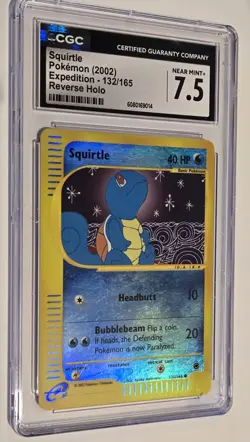 Squirtle Pokemon 2002 (Expedition 132/165) Reverse Holo CGC 7.5+ Mint - Image 2