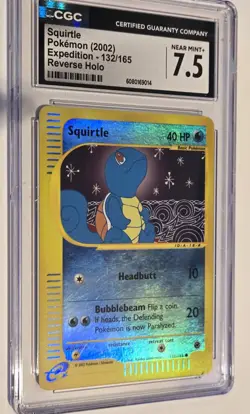 Squirtle Pokemon 2002 (Expedition 132/165) Reverse Holo CGC 7.5+ Mint - Image 3