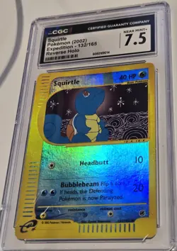 Squirtle Pokemon 2002 (Expedition 132/165) Reverse Holo CGC 7.5+ Mint - Image 4