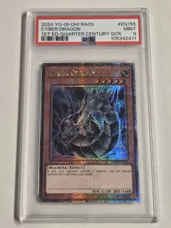 PSA 9 Cyber Dragon RA03-EN155 Quarter Century Secret Rare Yugioh Alt Art Mint - Image 1