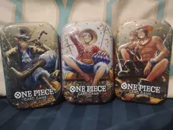 One Piece Tin Pack Set Vol 2| Factory Sealed 3 TIN LOT IN HAND Ready To Ship - Image 3