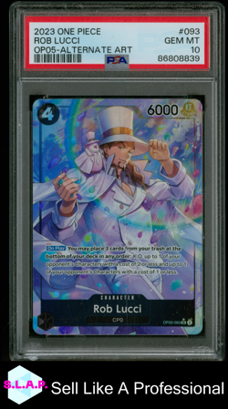 ROB LUCCI ONE PIECE 93 2023 OP05 HOLO GEM MINT ENGLISH PSA 10 - Image 1