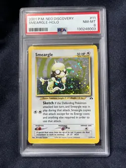Pokemon TCG Neo Discovery Smeargle 11/75 Rare Holo Card WOTC PSA 8 - Image 1