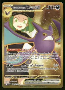 Pokemon Cards Team Rocket's Crobat ex 242/182 Destined Rivals Hyper Rare NM *1 - Image 1