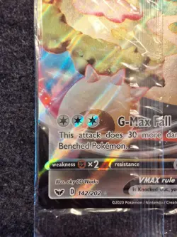 Pokemon Snorlax VMAX JUMBO Card 142/202 Stamped Gamestop Promo Sword & Shield - Image 5