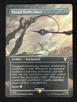 1x MTG Nazgul Battle-Mace (Borderless) (Surge Foil) - (LTC) #554 - Magic - Image 1
