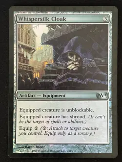 1x MTG Whispersilk Cloak (Foil) - Magic 2011 (M11) #221 - Magic the Gathering - Image 1