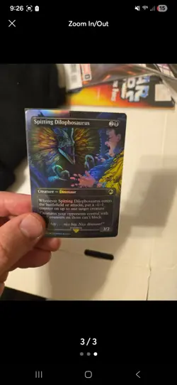 Magic: The Gathering Spitting Dilophosaurus Foil Rare Black Jurassic World - Image 1