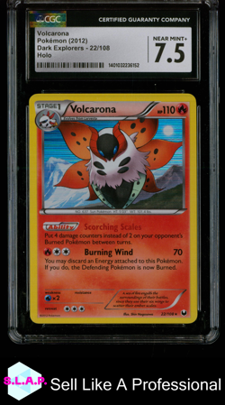 VOLCARONA DARK EXPLORERS HOLO 22/108 POKEMON CGC 7 - Image 1