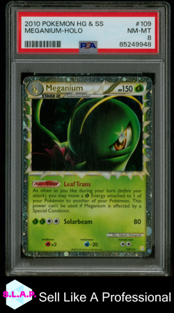 MEGANIUM POKEMON 109 2010 HEARTGOLD & SOULSILVER NM-MINT EN PSA 8 - Image 1