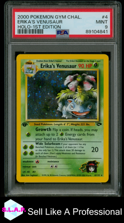 ERIKA'S VENUSAUR POKEMON TGC 4 2000 GYM CHALLENGE 1ST EDITION HOLO ENGLISH PSA 9 - Image 1