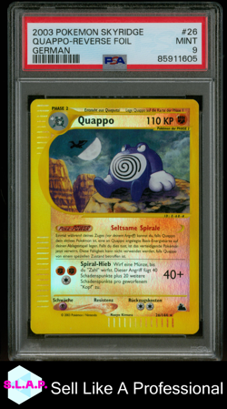 QUAPPO - REVERSE FOIL POKEMON 26 2003 SKYRIDGE MINT GERMAN PSA 9 - Image 1
