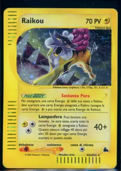 Pokemon SKYRIDGE - #H26/H32 Raikou - Holo - ITA - Heavily Played - Image 1