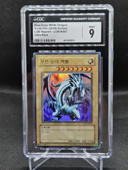 Yu-Gi-Oh LOB Reprint Korean Lot Blue Eyes, Dark Magician, Red Eyes CGC Mint 9 - Image 2