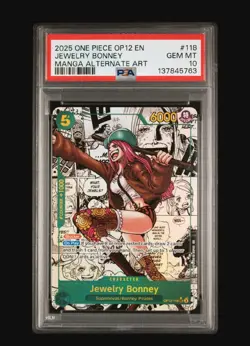 2025 One Piece OP-12 Legacy Of The Master Jewlery Bonney Manga Alt Art Psa 10 - Image 1