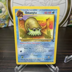 Omanyte 52/62 Unlimited Fossil Common WOTC Pokemon Card Near Mint - LP - Image 1