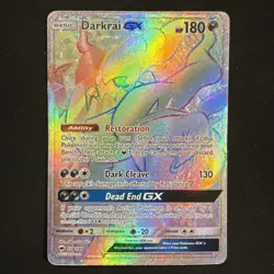 Pokemon Darkrai GX TCG Rainbow Secret Rare Card Burning Shadows 158/147 - Image 1