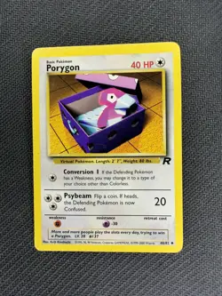 Pokemon Cards Porygon 48/82 UNLIMITED Team Rocket WOTC Uncommon LP - Image 1
