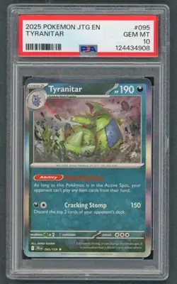 Pokemon Cards - PSA 10 Tyranitar 095/159 - Journey Together - GEM MT - PSA10 - Image 1