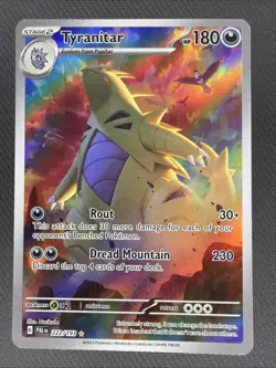 Pokemon Card Tyranitar 222/193 Paldea Evolved Illustration Rare Near Mint - Image 1