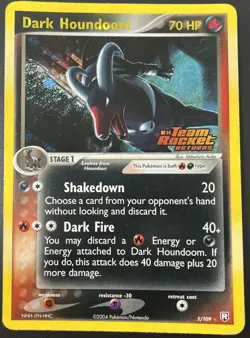 Dark Houndoom 5/109 EX Team Rocket Returns Stamped Reverse Holo Pokemon Card NM - Image 1
