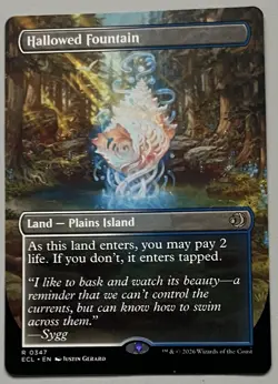 MTG Lorwyn Eclipsed Hallowed Fountain Land - Plains Island RARE REGULAR #0347 - Image 1