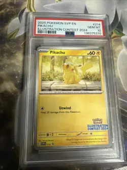 2025 Pokemon SVP Pikachu Illustration Contest 2024 #214 PSA 10 - Image 1